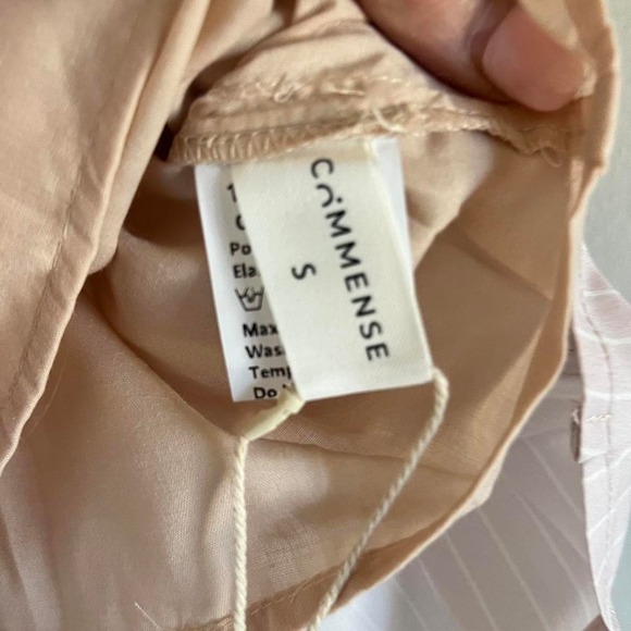 NWT Pink Pinstripe Pleat Tube Short Dress small - Picture 7 of 8